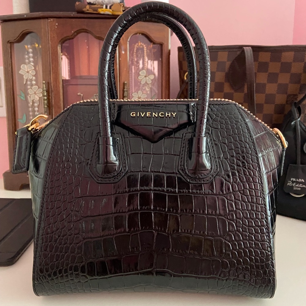 Givenchy Mini Antigona Bag in Crocodile Embossed Leather